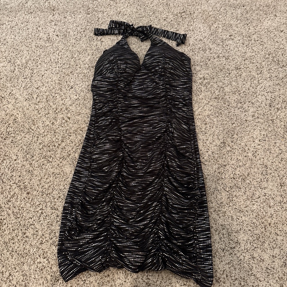 Lipstick Boutique Black and White Backless Dress